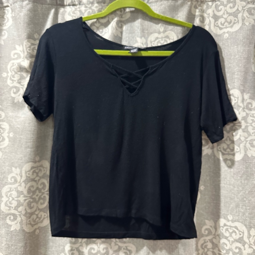Black Criss Cross Top
